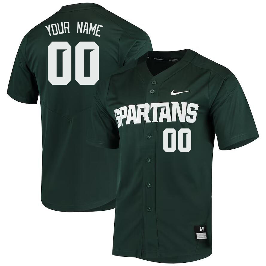 Custom Michigan State Spartans Name And Number College Baseball Jerseys Stitched-Green